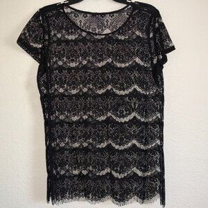 Fred David Black Lace Blouse